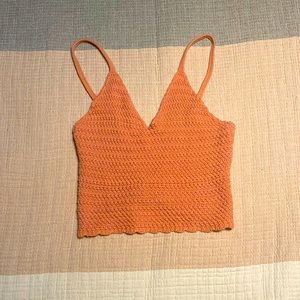 Itty bitty knitted crop top by Sky & Sparrow. Size S.